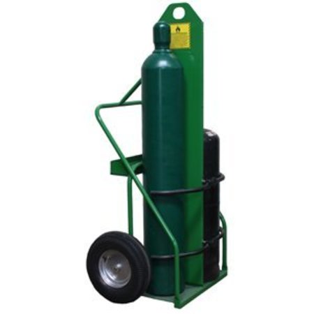 Saf-T-Cart CART-24" CYLINDER CAPACITY- WITH FIRE WALL - SC-11B WHEEL-WITH TUBING PERMA CLAMP, LIFTING EYE, GREEN 871-16FW-LE
